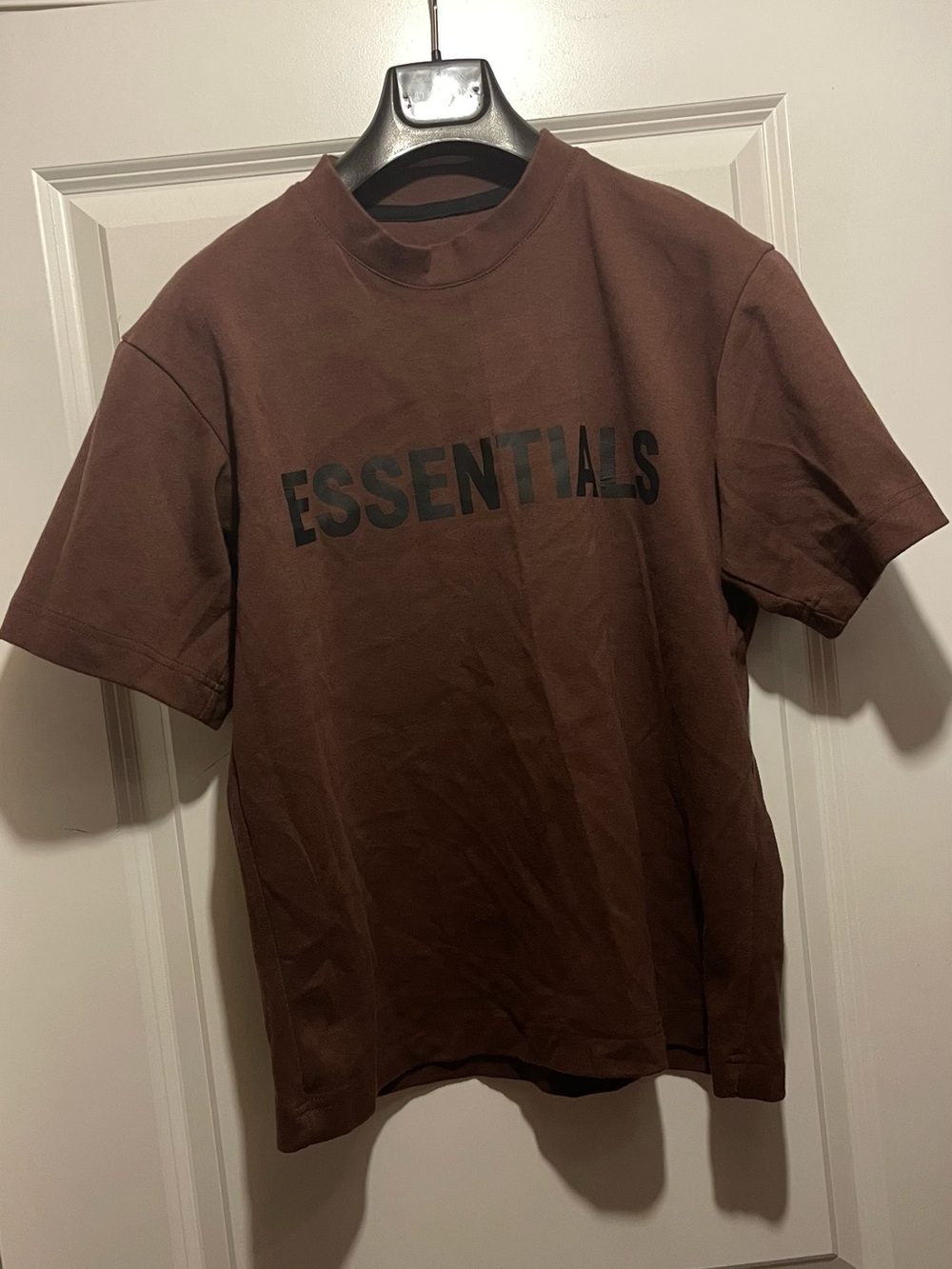Essentials Brown Short Sleeve Tee with Black Logo